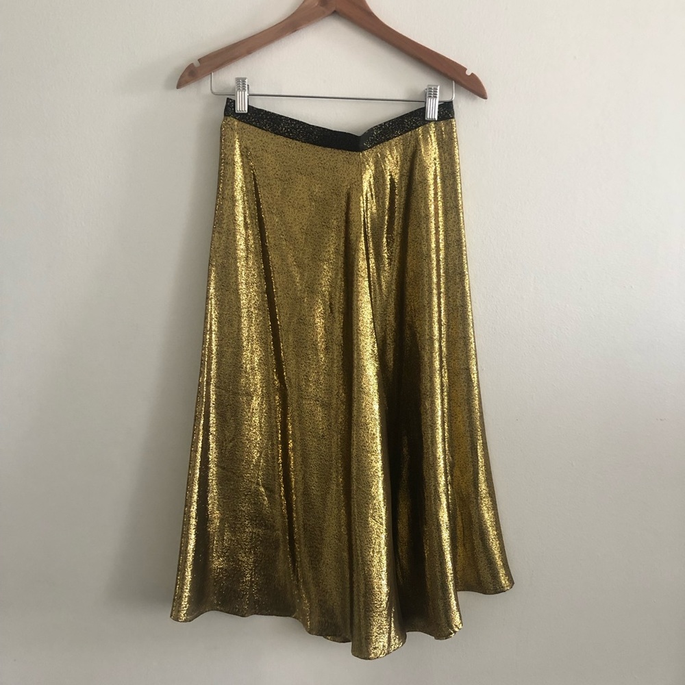Gold lamé wrap skirt